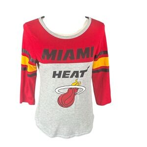 NBA "Miami Heat" Women's Ultra Game Raglan 3/4 Sleeve T-Shirt SZ Small